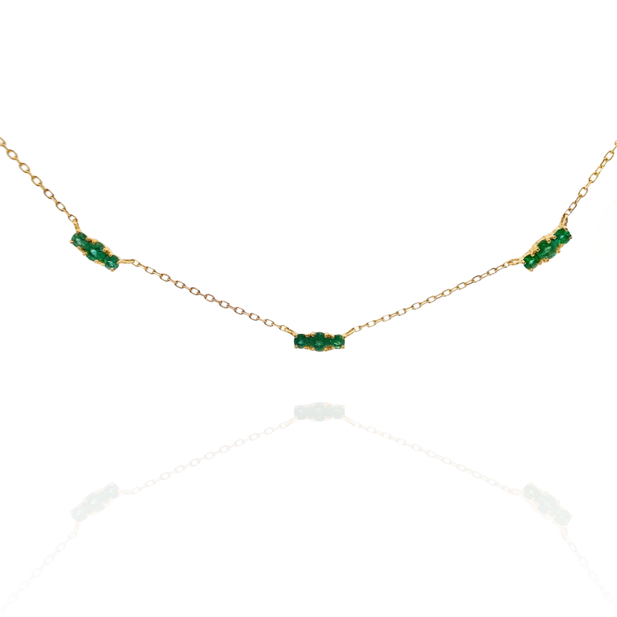Celo -Three Drop Emerald Necklace