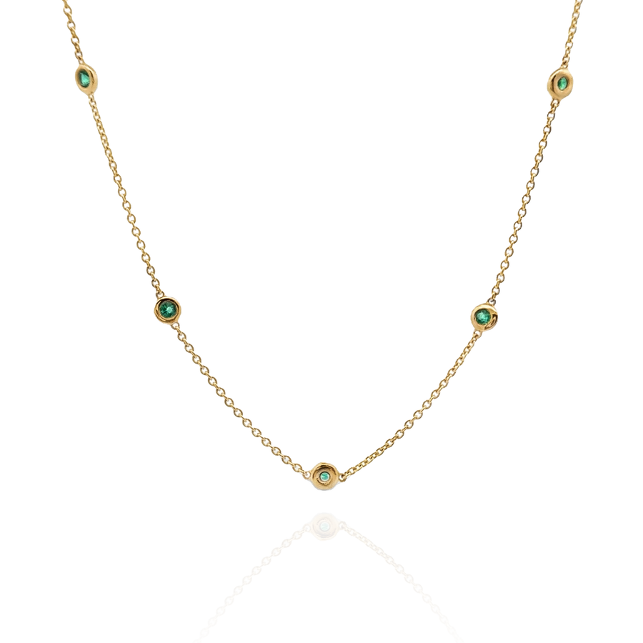 Livia - Bezel Emerald Necklace