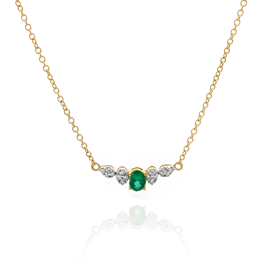Bianca -Smile Diamond Oval Emerald