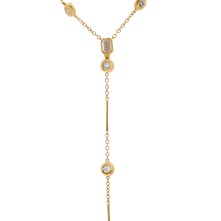 Luna- Two in One Diamond Bezel Necklace