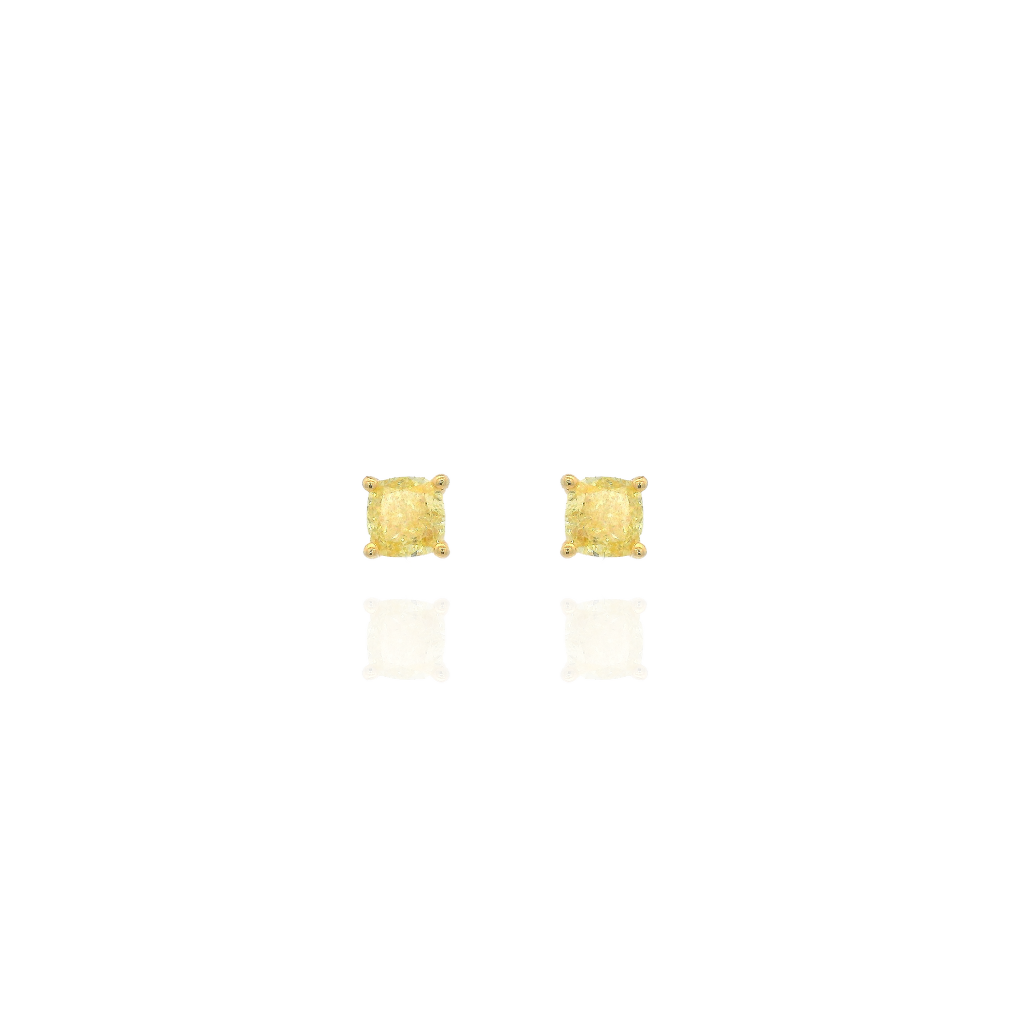 Caro - Solitaire Yellow Diamond Earrings