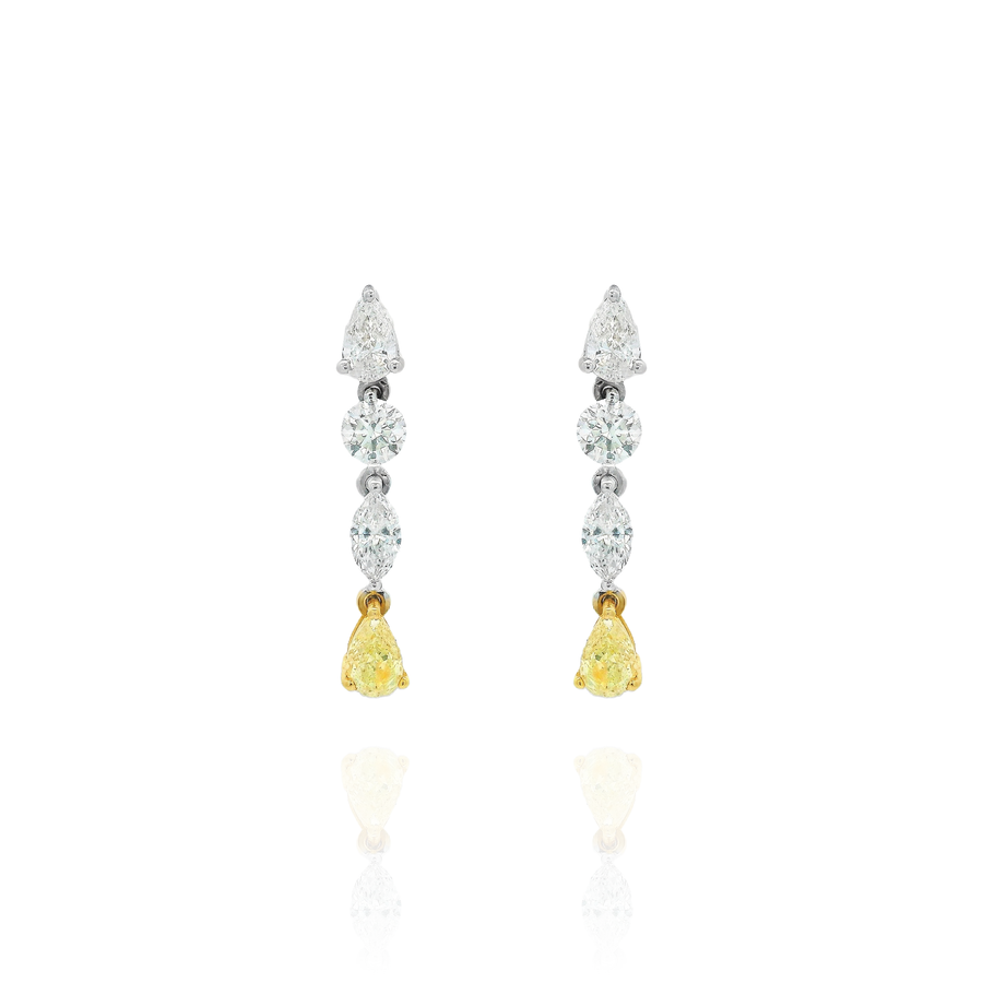 Balbina - Yellow Diamond Drop Earring