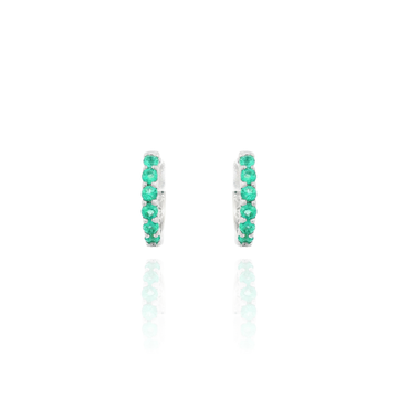 Emerald and Diamond Double Look Hoop