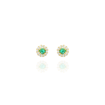 Mini Round Emerald and Diamond Piercing
