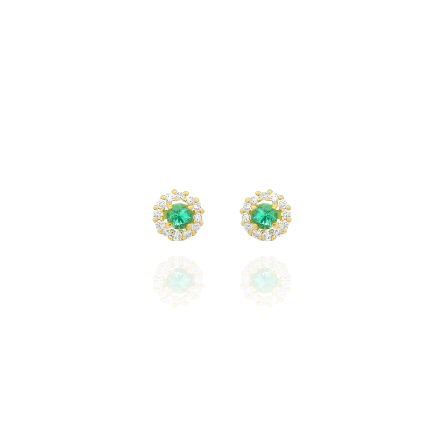 Mini Round Emerald and Diamond Piercing
