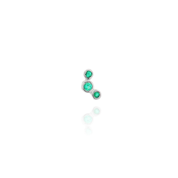 Mini Triple Bezel Emerald Piercing