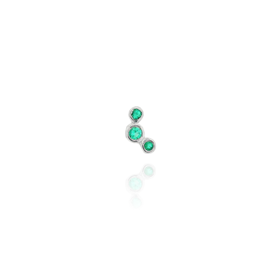 Mini Triple Bezel Emerald Piercing