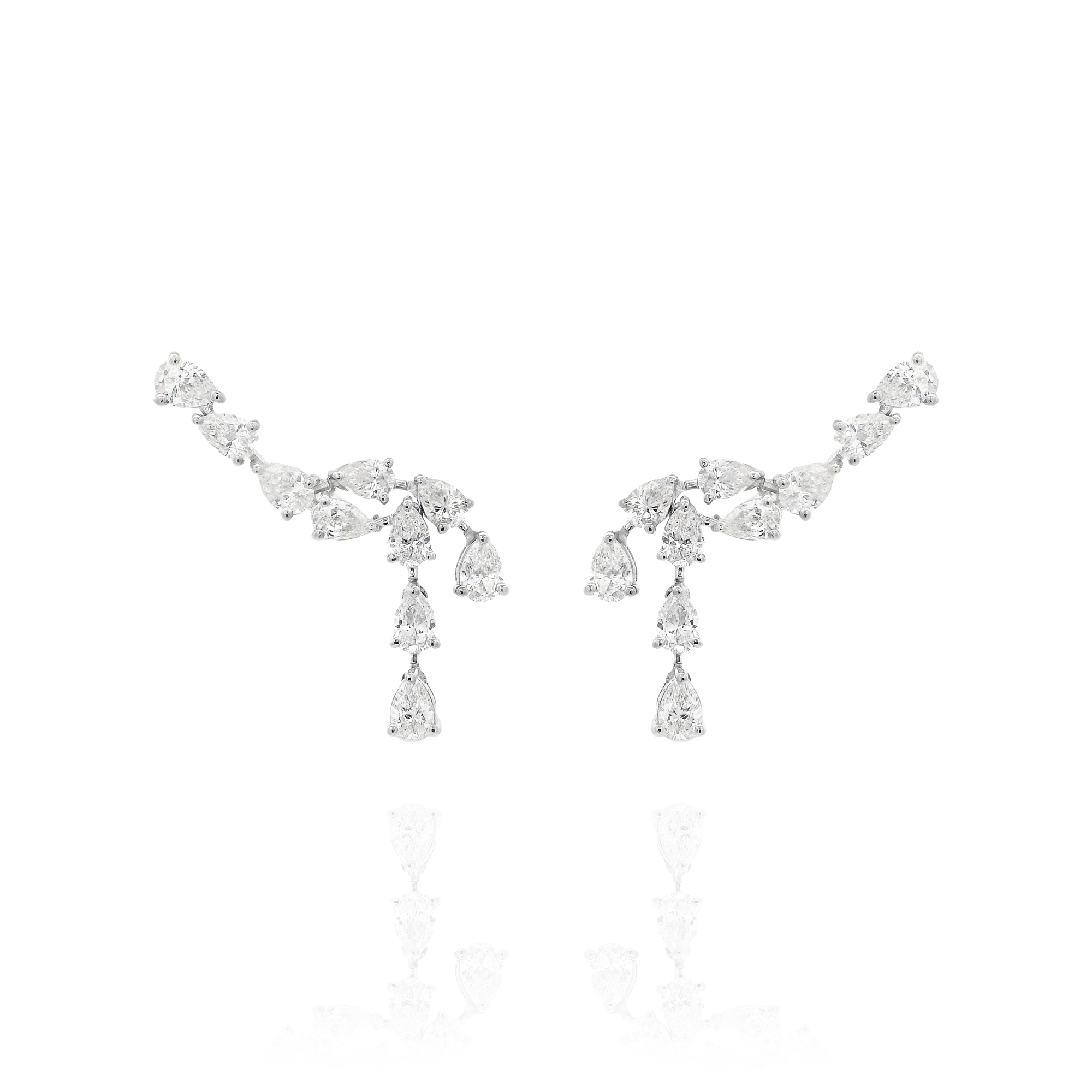 Cayetana - Diamond Drop Pear Earrings