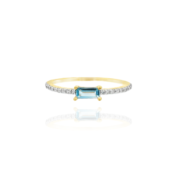 Gilda - Solitaire Aquamarine Diamond Ring