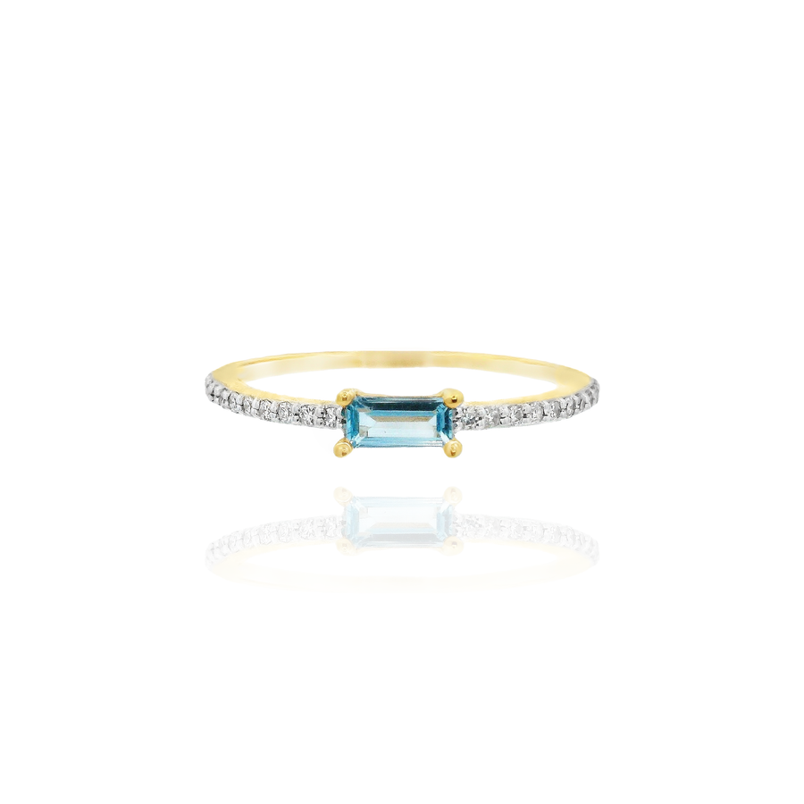 Gilda - Solitaire Aquamarine Diamond Ring