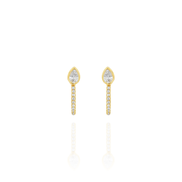 Amalfi -Mini Solitaire Pear Diamond Huggies