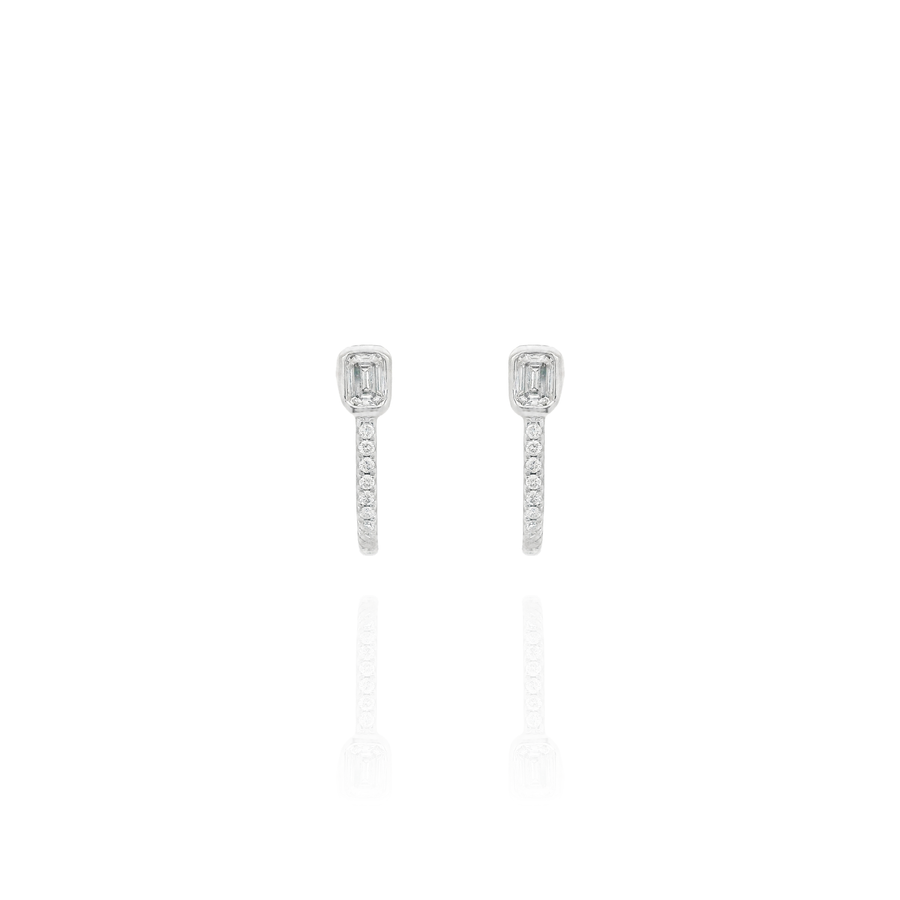 Serena - Mini Diamond Baguette Huggies