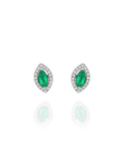 Onda - Marquise Emerald Diamond Earrings