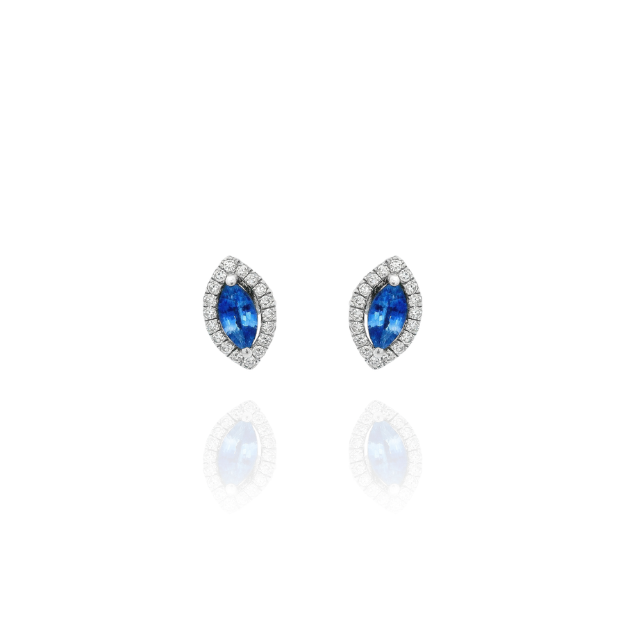 Onda - Marquise Sapphire Diamond Earrings