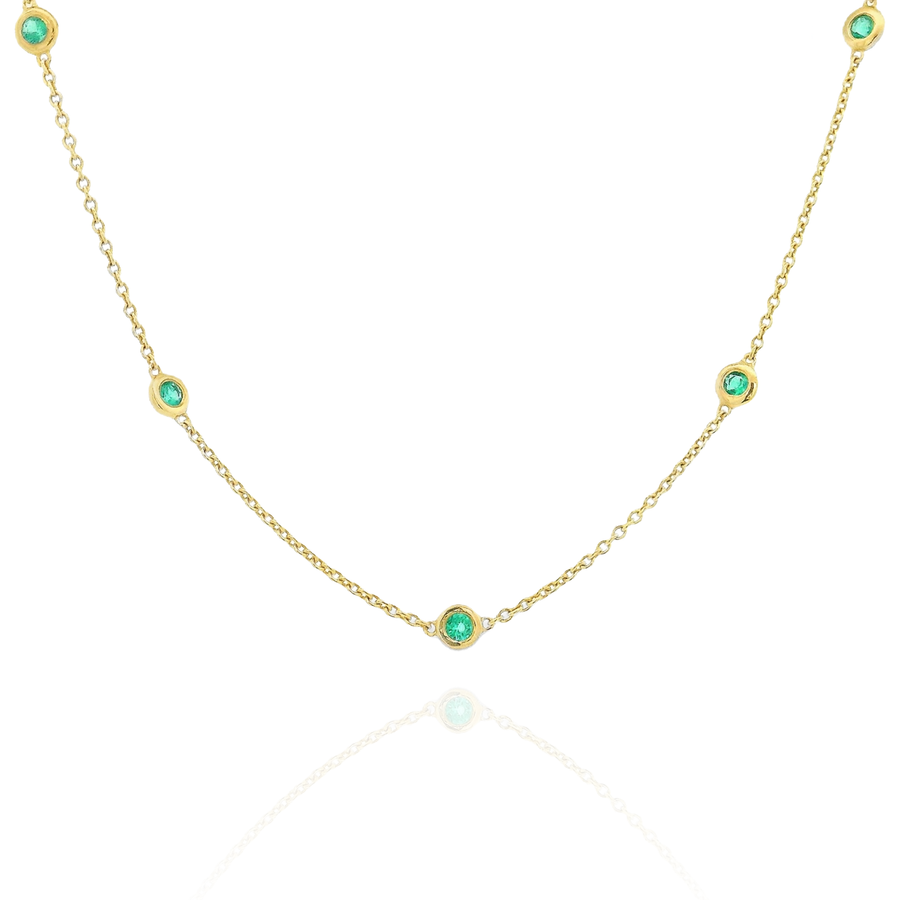 Livia - Bezel Emerald Necklace