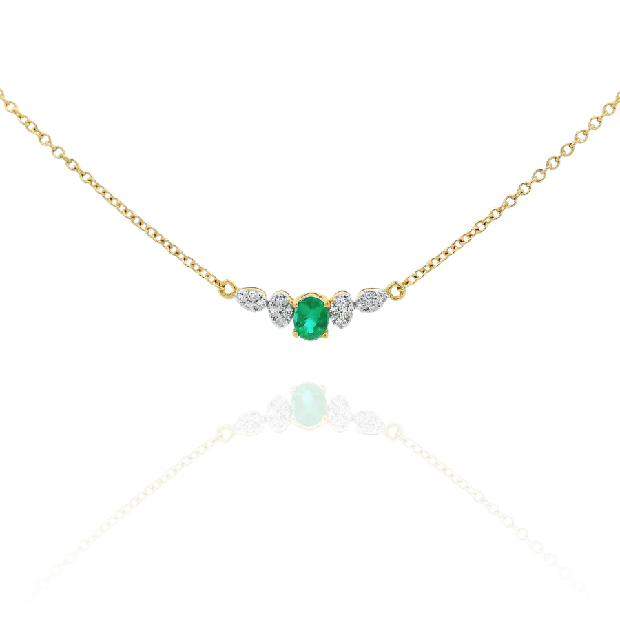 Bianca -Smile Diamond Oval Emerald
