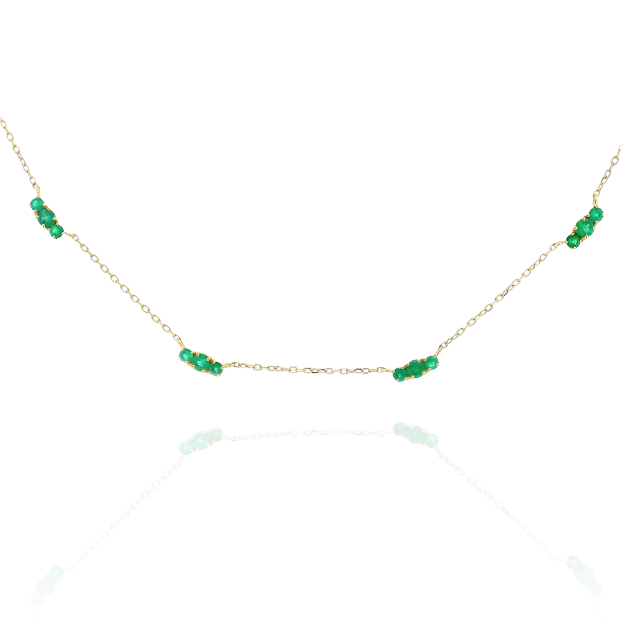 Celo -Three Drop Emerald Necklace