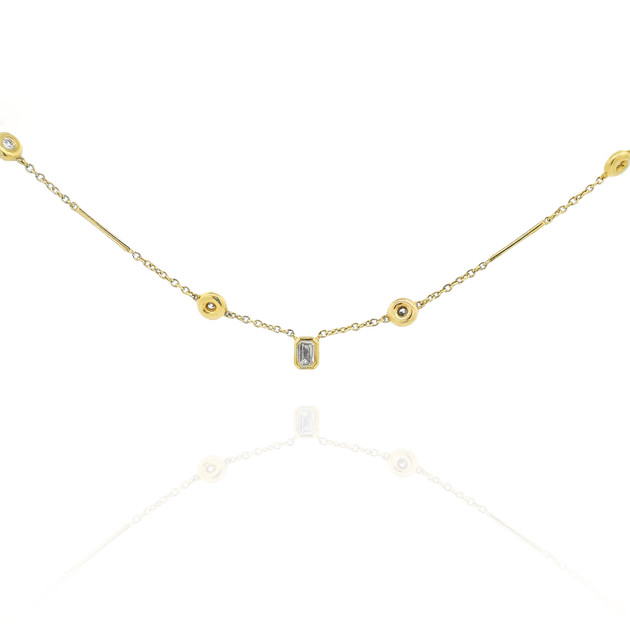 Luna- Two in One Diamond Bezel Necklace