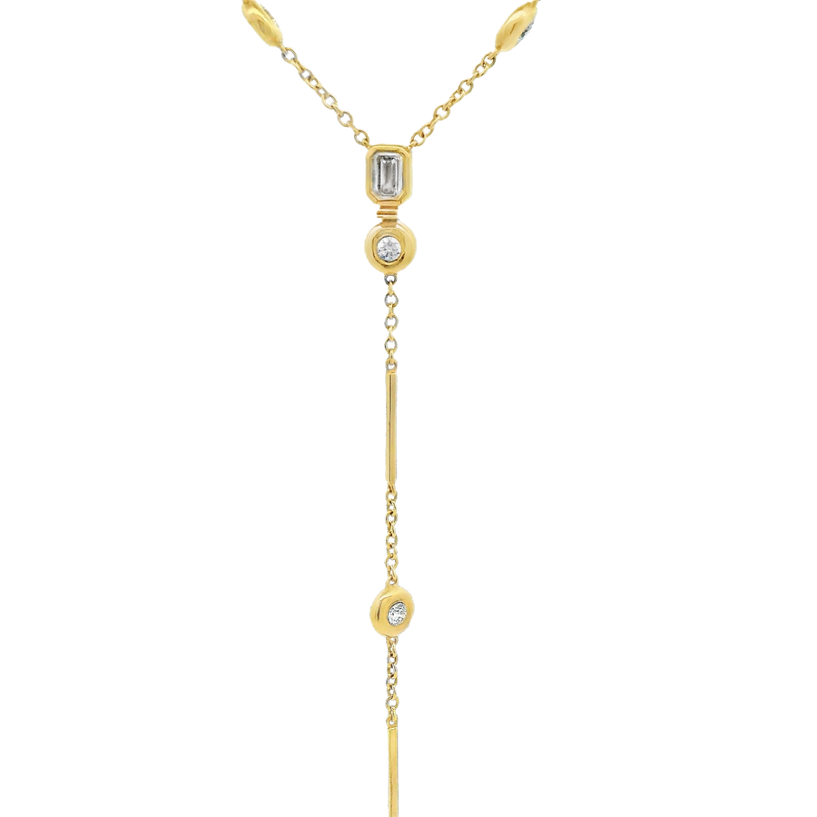 Luna- Two in One Diamond Bezel Necklace