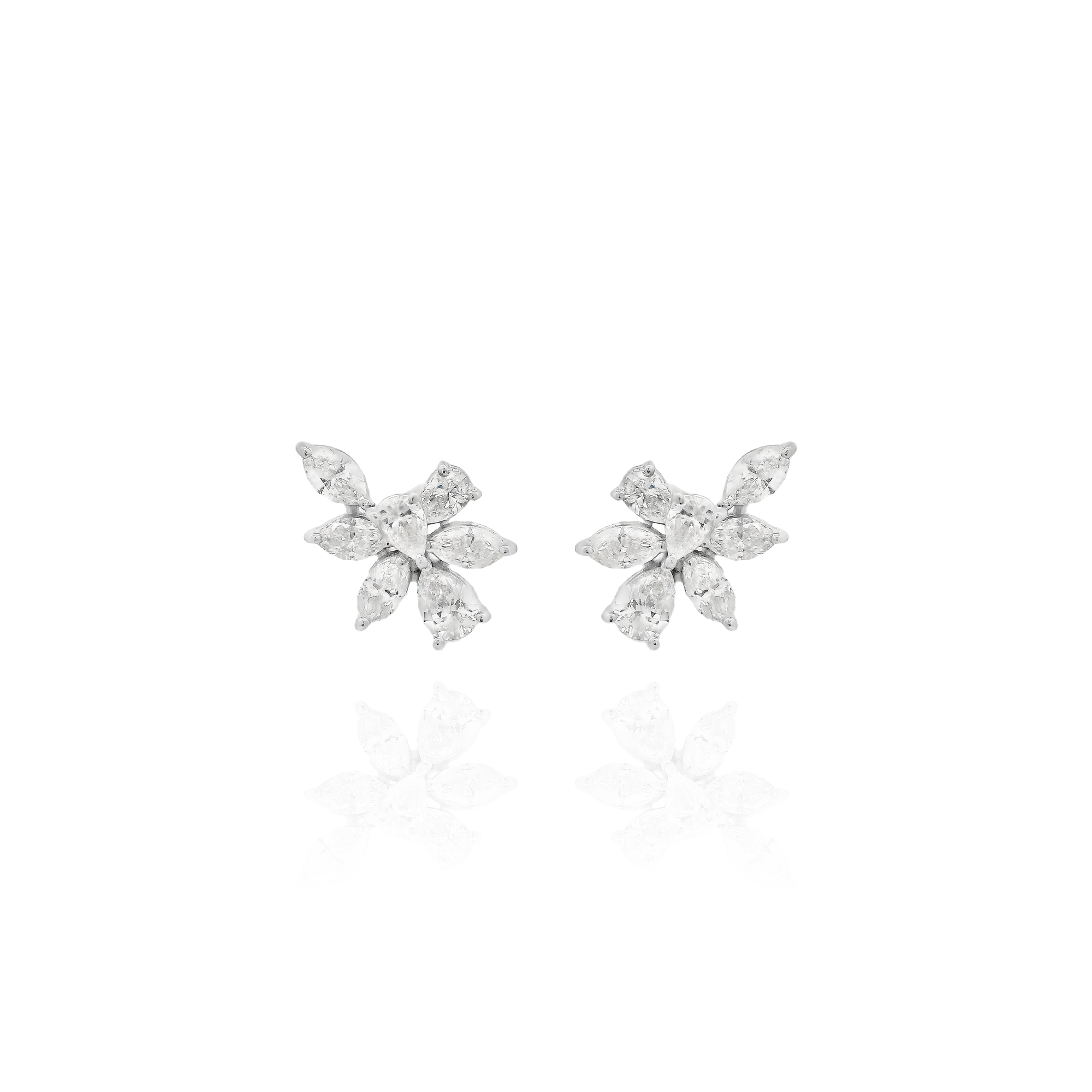 Lua - Full Stone Flower Cluster Earrings