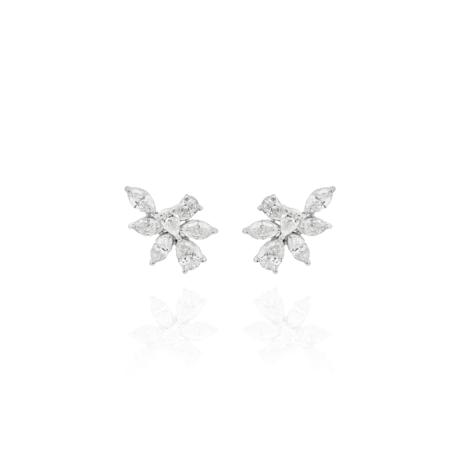 Lua - Full Stone Flower Cluster Earrings