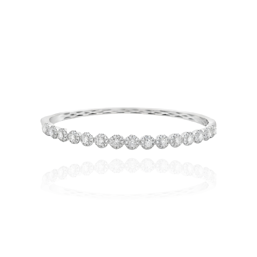 Elina-  Round Diamond Halo Bangle