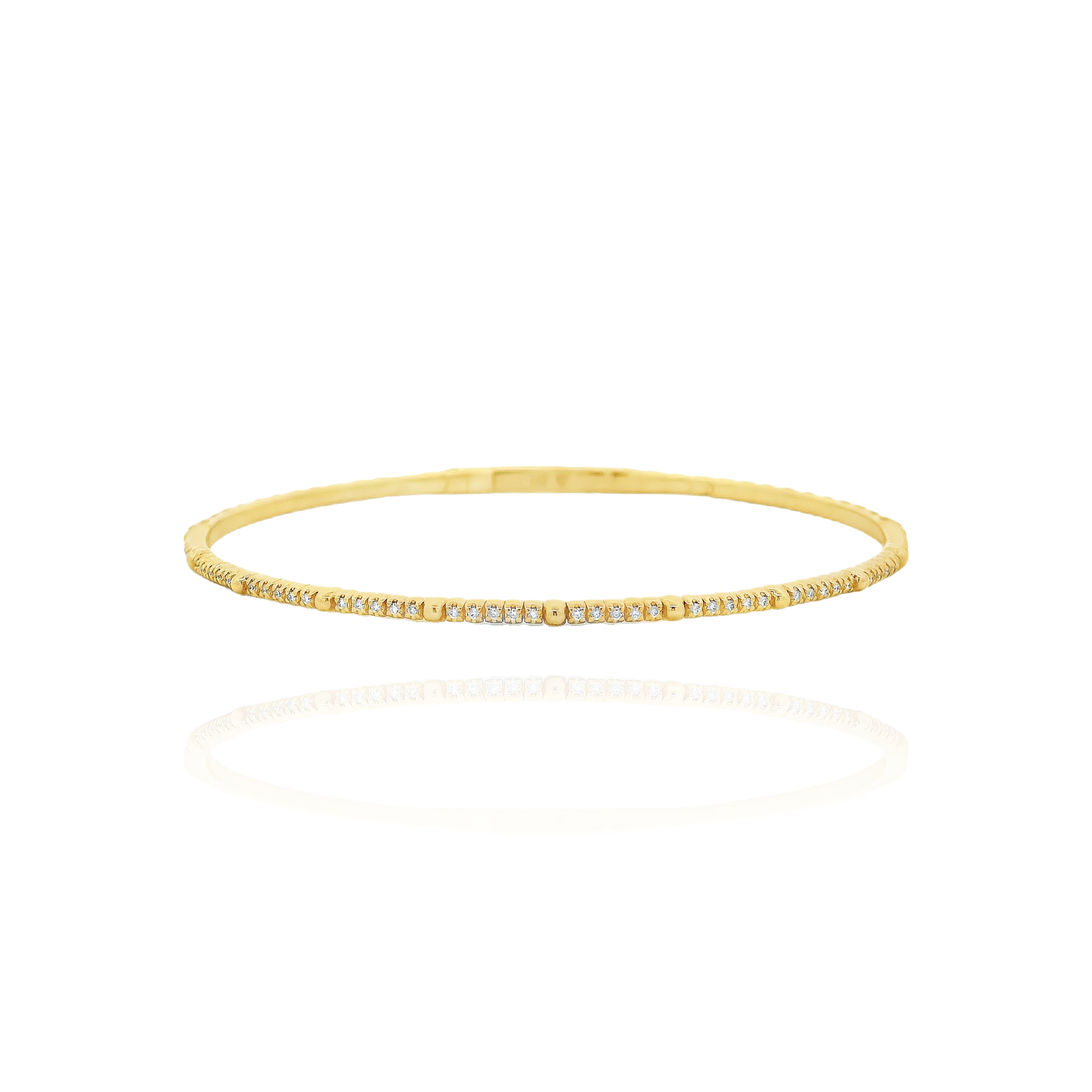Emma - Dots Gold and Diamond Flexible Bangle