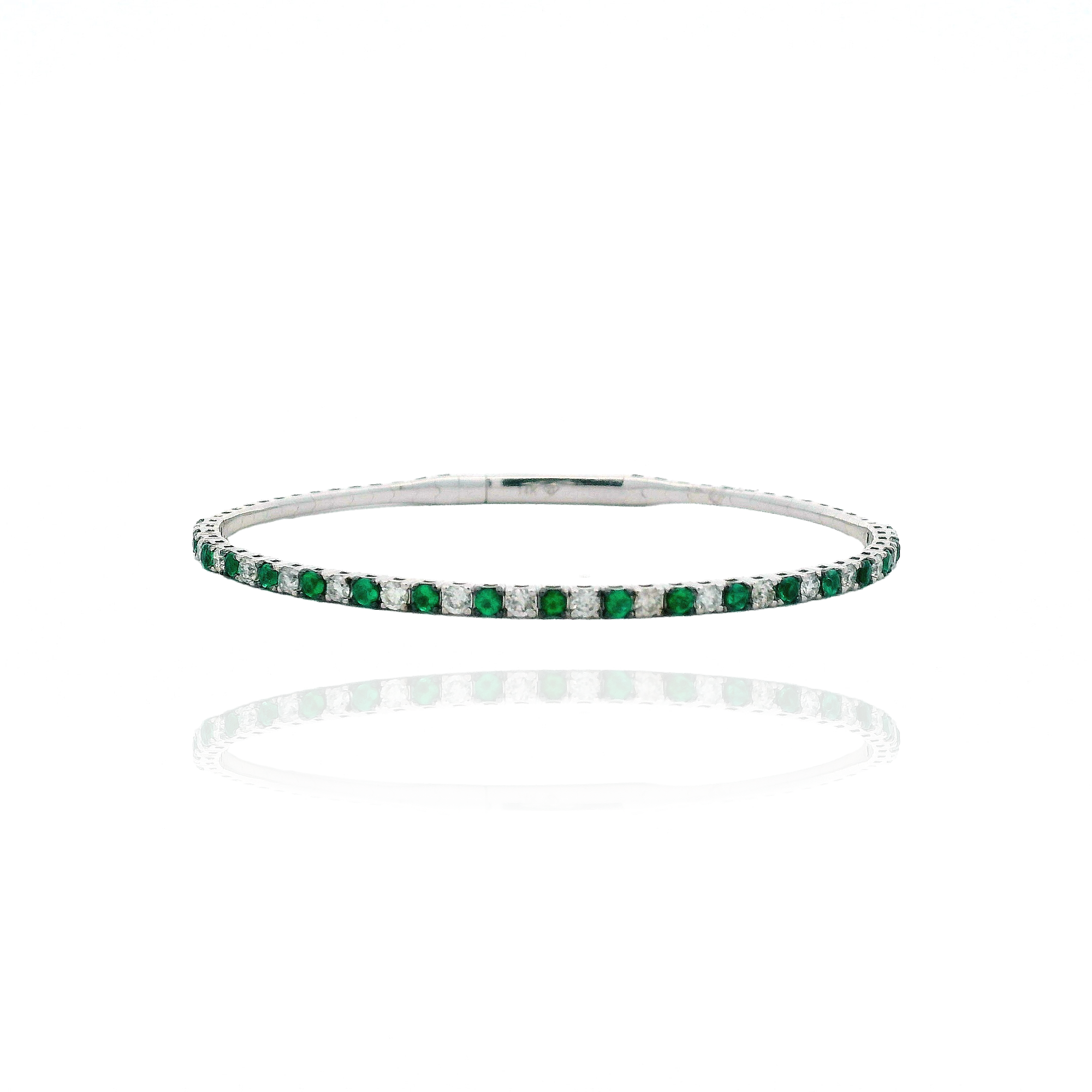Dome - Emerald and Diamond Flexible Bangle