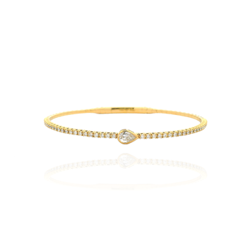 Nessa - Flexible Bangle Solitaire Pear