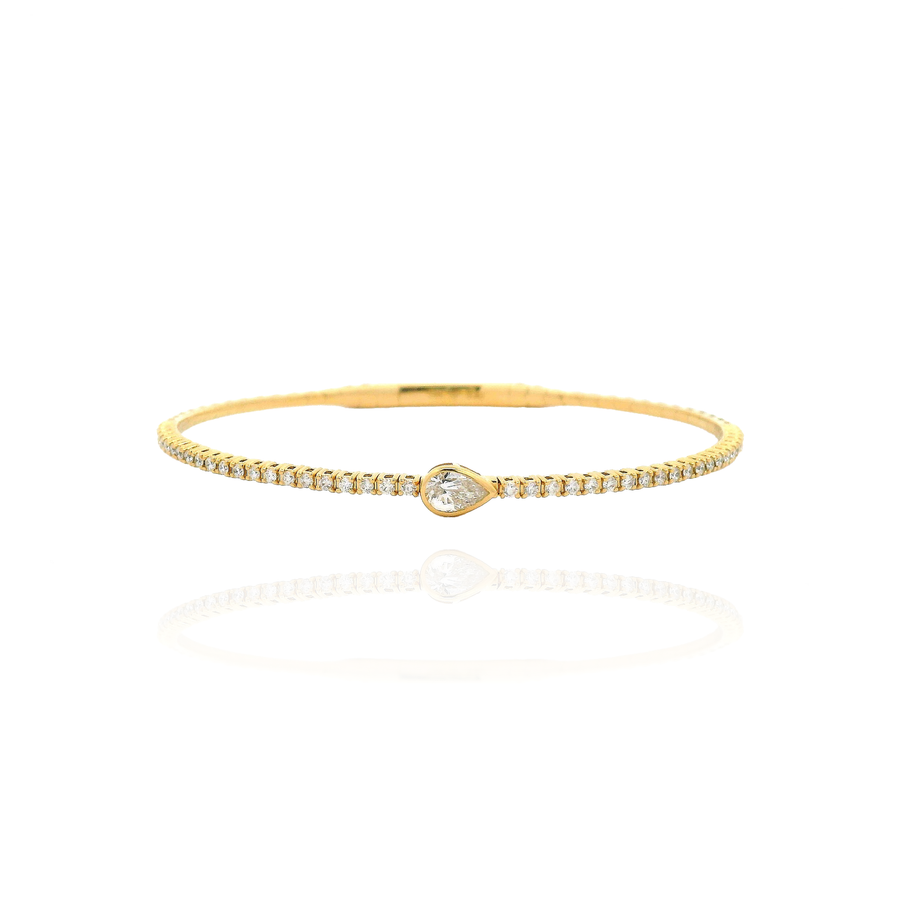 Nessa - Flexible Bangle Solitaire Pear