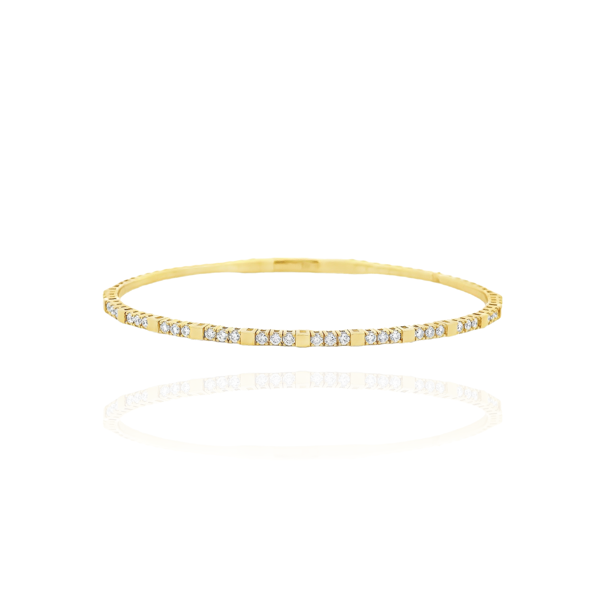 Bego - Flexible Bangle Gold Square and Diamonds