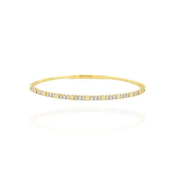 Bego - Flexible Bangle Gold Square and Diamonds