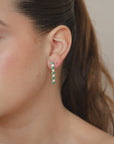 Emerald Diamond Long Earrings