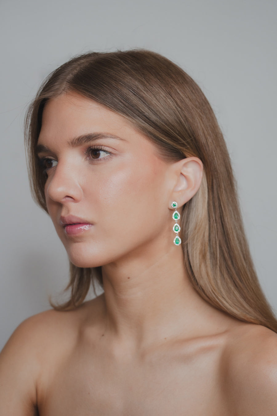 4 Drop Emerald Earring