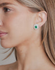 Emerald Doble Halo Earrings