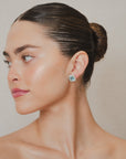 Topaz & Diamonds Double Halo Earrings