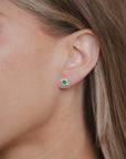 Mini Emerald and Diamond Earrings