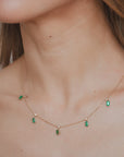 Emerald Drop Necklace with Diamonds