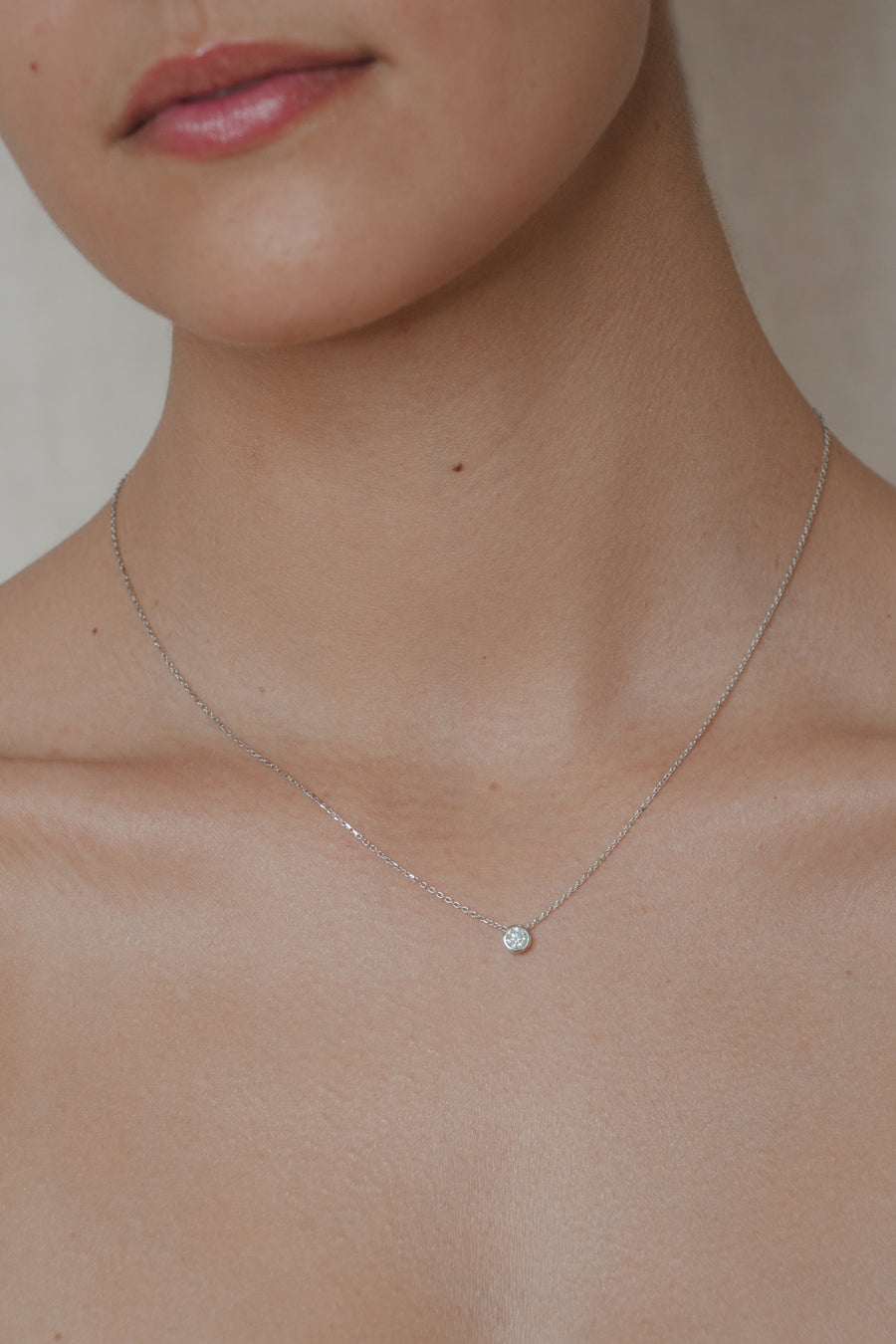 Solitaire Bezel Necklace