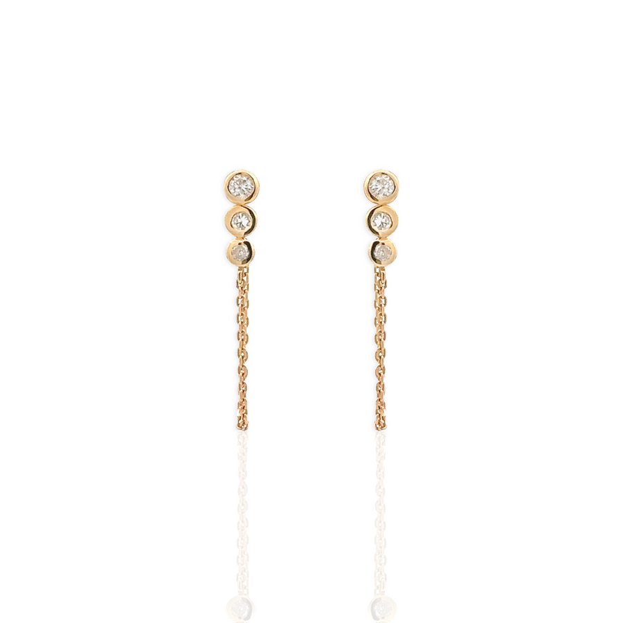 Bezel Chain Earring