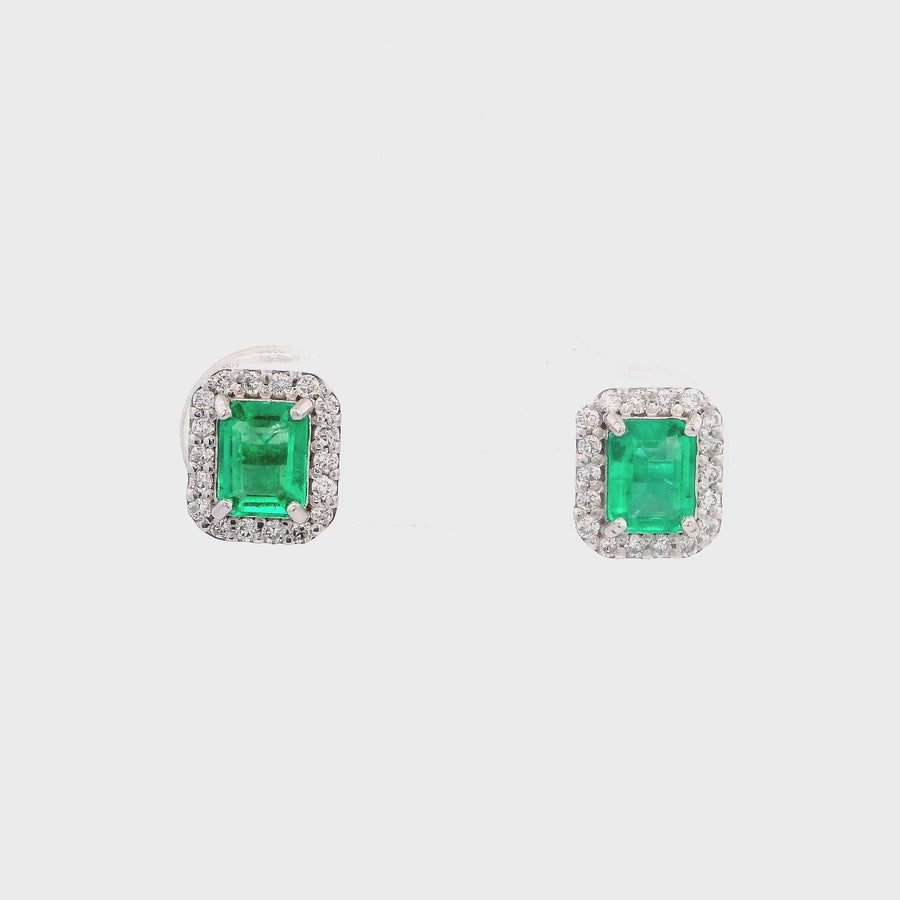 Emerald Rectangular Earrings