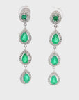 4 Drop Emerald Earring