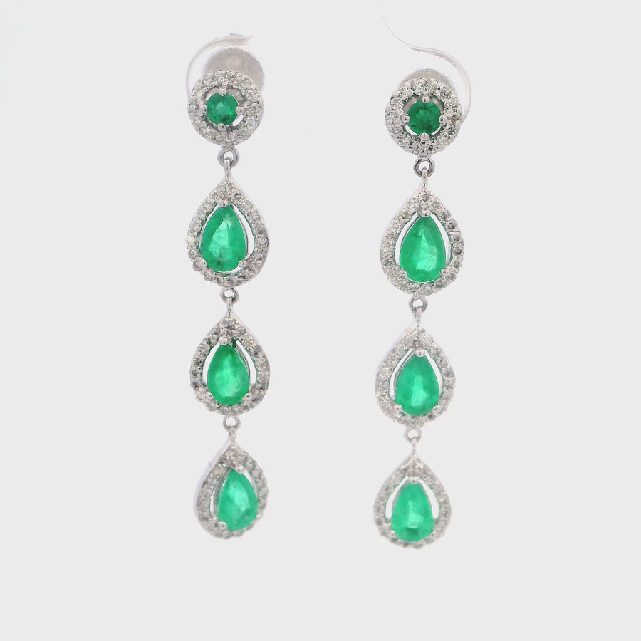 4 Drop Emerald Earring