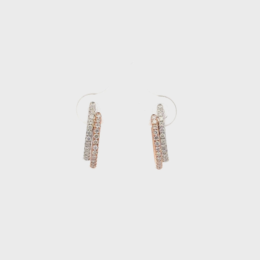 Double Color Hoop Earrings