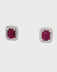 Ruby Rectangular Earrings