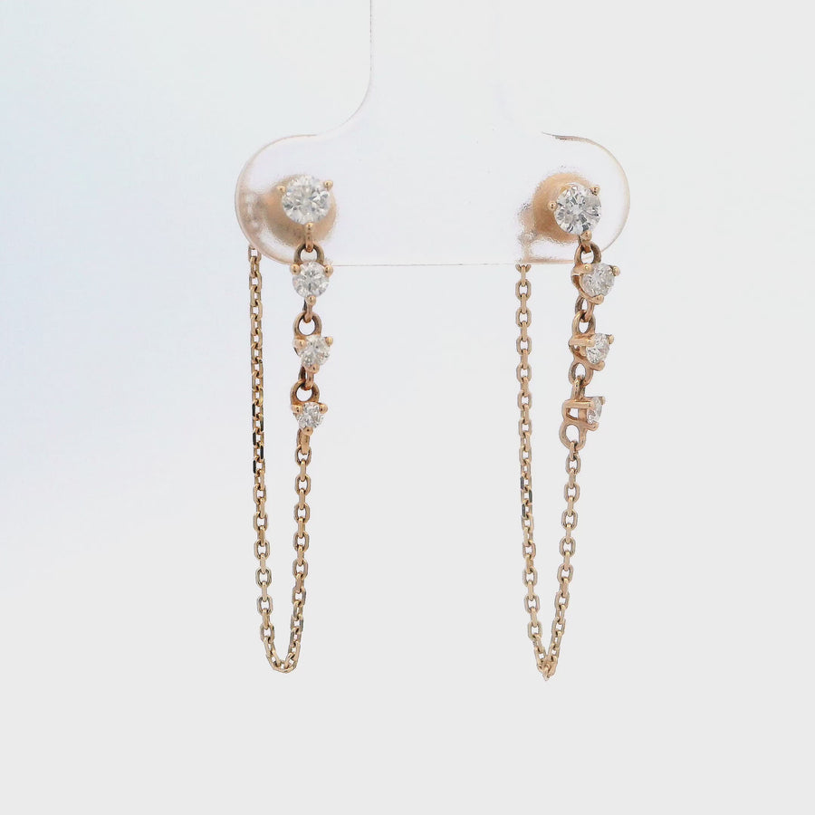 Bezel Chain Earring