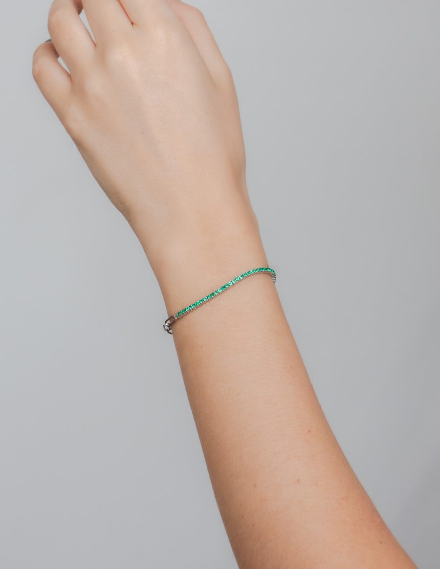 Emerald Paper Clip Bracelet