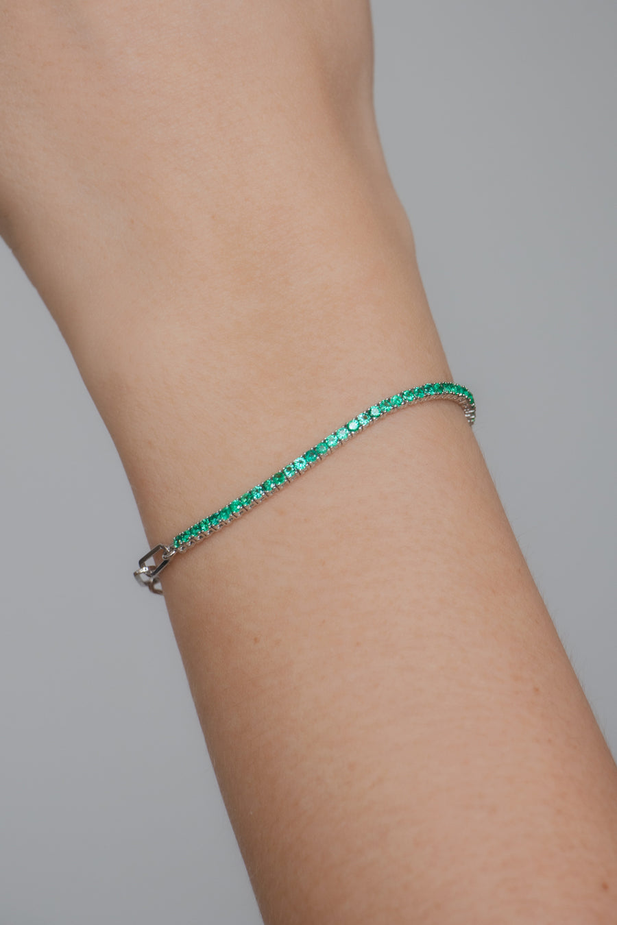 Emerald Paper Clip Bracelet