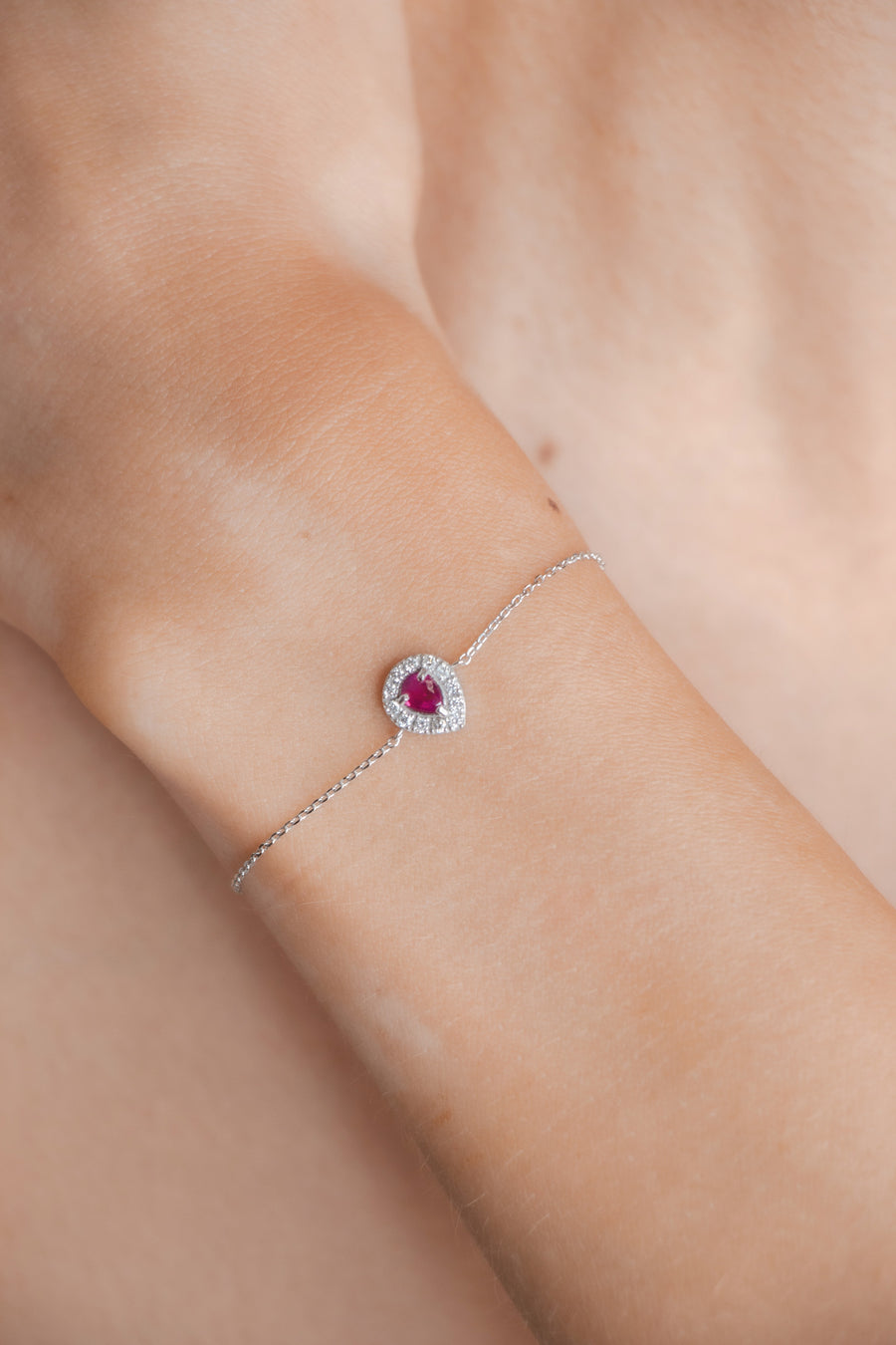 Ruby Drop Bracelet