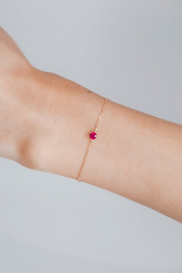 Ruby Solitaire Bracelet